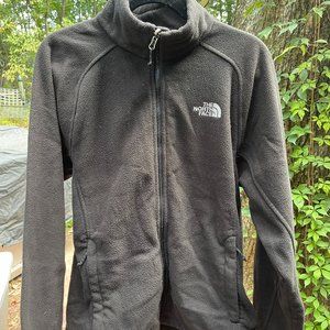 The North Face TNF Fleece Jacket Coat Gray/Black  Nice Condition Mens Medium